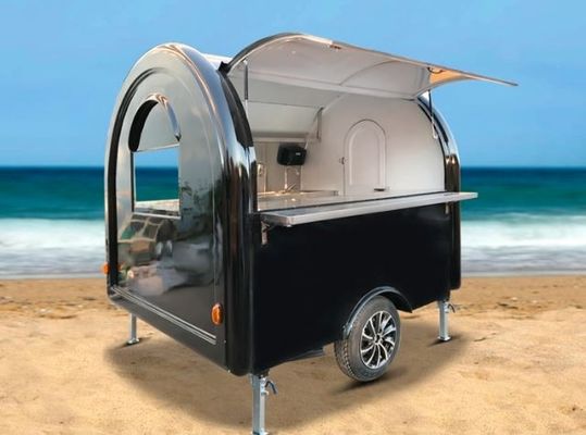 স্টেইনলেস স্টীল রান্নাঘর সহ বহিরঙ্গন বার্গার কারখানা ক্যাটারিং মোবাইল ফাস্ট ফুড ট্রেলার