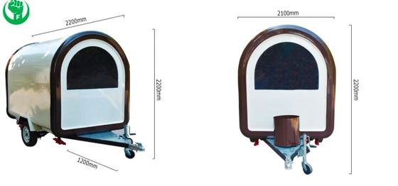 স্টেইনলেস স্টীল রান্নাঘর সহ বহিরঙ্গন বার্গার কারখানা ক্যাটারিং মোবাইল ফাস্ট ফুড ট্রেলার